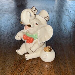 Lenox Ceramic Irish Elephant Figurine with Gold Accents